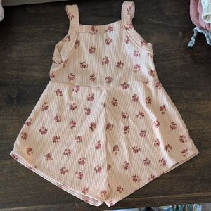 Floral Pink Sleeveless Romper